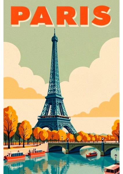 Paris Eyfel Kulesi Manzarası Kanvas Tablo