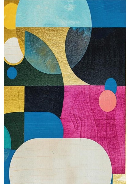 Renkli Geometrik Daireler Modern Soyut 3’lü Kanvas Tablo fiyatları