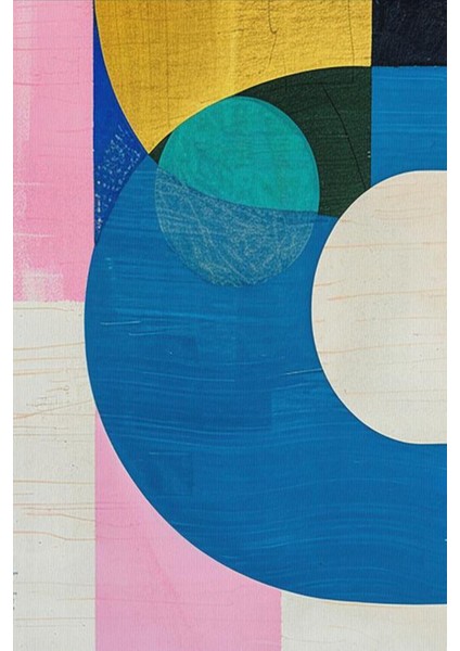 Renkli Geometrik Daireler Modern Soyut 3’lü Kanvas Tablo modelleri