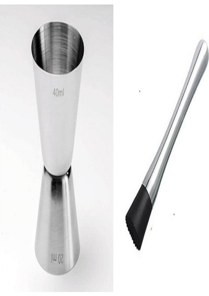 Mojito Tokmağı ve Bar Jigger, 15-30 Ml, Şık ve Kullanışlı Set