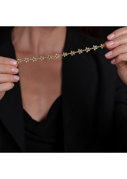 Taşlı Papatya Altın Kaplama Bileklik BLK14 fiyatları