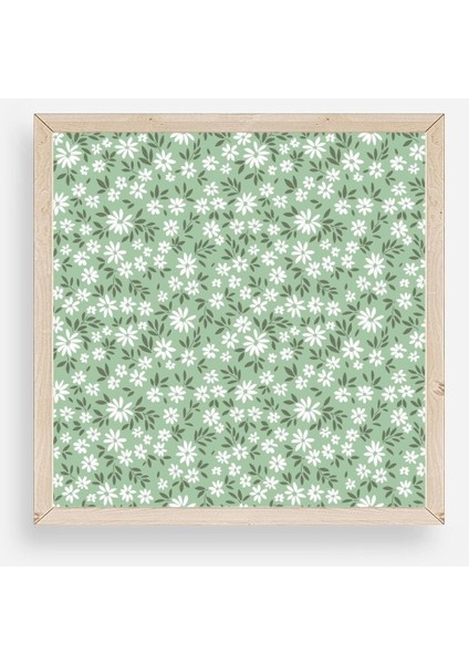 Çiçekler Ahşap Çerçeveli Tablo