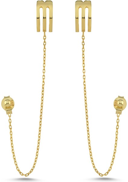 Sallantılı Altın Kaplama Küpe KP10