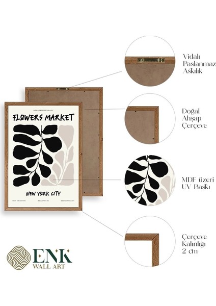 Flower Market Üçlü Ahşap Çerçeveli Tablo fırsatları