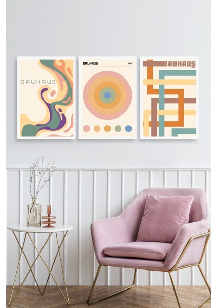 Bauhaus Üçlü Ahşap Çerçeveli Tablo fiyatları