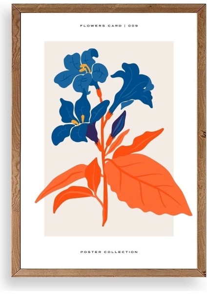 Çiçekler Ahşap Çerçeveli Tablo