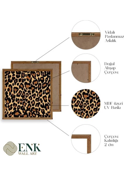 Leopar Deseni Ahşap Çerçeveli Tablo fırsatları