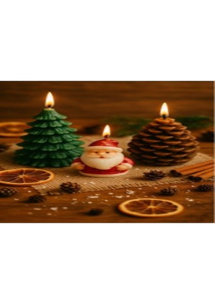 Yılbaşı Mum Seti 3.lü Noel Baba , Çam Ağacı, Kozalak fırsatları