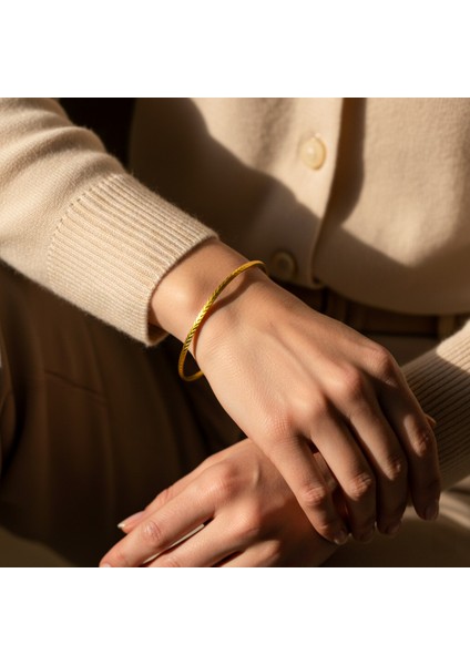 Ajda 925 Ayar Gümüş Bilezik 22 Ayar Altın Kaplama indirimleri