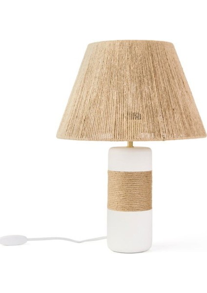 Modern Yunik Abajur, Beyaz ve Kahverengi, Şık ve Aydınlatıcı Tasarım