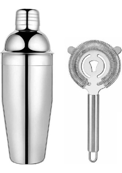 Şık Çelik Kokteyl Süzgeç ve Shaker Seti, Evinize Havalı Bir Dokunuş
