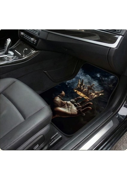 Kral Tacı ve El Tasarımlı 3D Baskılı Oto Paspas Seti - 4 Parça Üniversal fiyatları