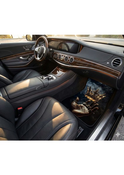 Kral Tacı ve El Tasarımlı 3D Baskılı Oto Paspas Seti - 4 Parça Üniversal modelleri