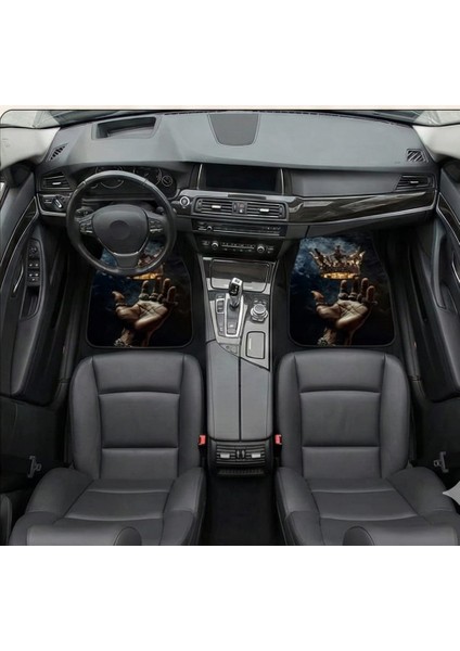 Kral Tacı ve El Tasarımlı 3D Baskılı Oto Paspas Seti - 4 Parça Üniversal fırsatları