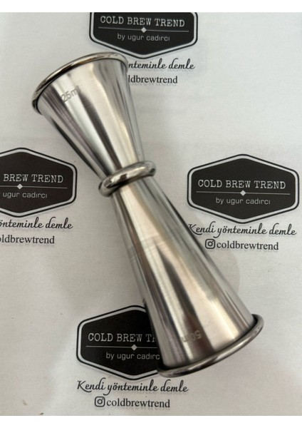 Ikili Çelik Ölçek Jigger 25/50 Ml, Hassas Ölçüm Aracı