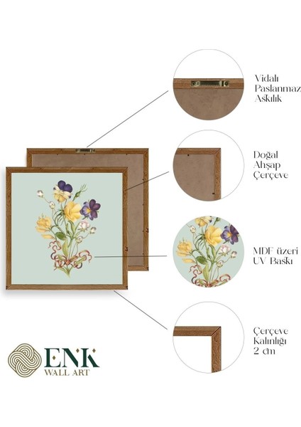Çiçek Ahşap Çerçeveli Tablo fırsatları