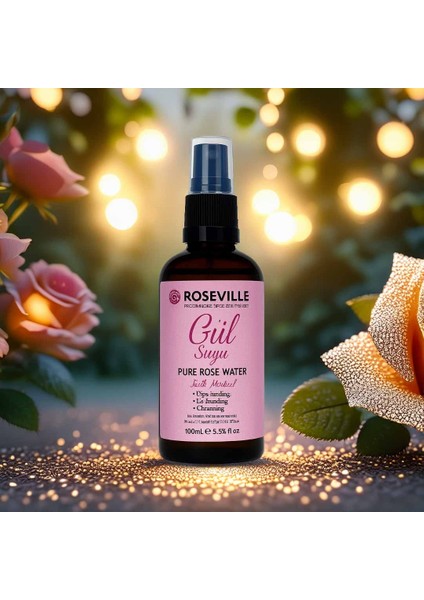 Gül Suyu Cam Şişe %100 Doğal ve Geleneksel Ferahlık