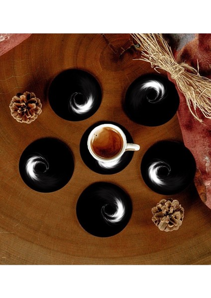 6 Adet Desenli Mdf Bardak Altlığı