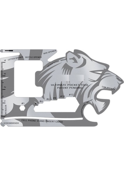 18 Fonksiyonlu Cüzdan Içi Aslan Tasarımlı Kart Acil Durum Kiti (5131)