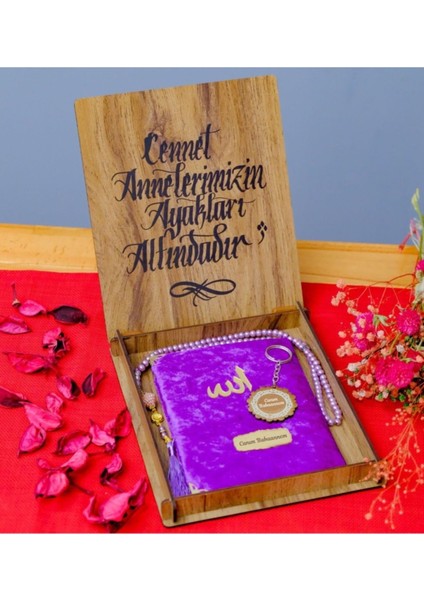 Canım Babaannem Ahşap Kutulu Mor Yasin-I Şerif Seti