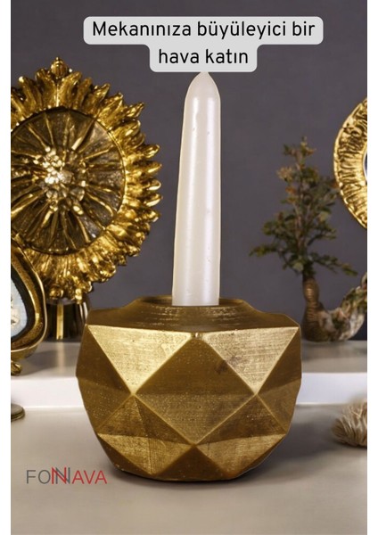 Dekoratif Altın Eskitme Şamdan Mumluk, Şık ve Zarif Tasarım fiyatları