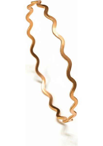 Ajda 925 Ayar Gümüş Bilezik Rose Kaplama Zigzag