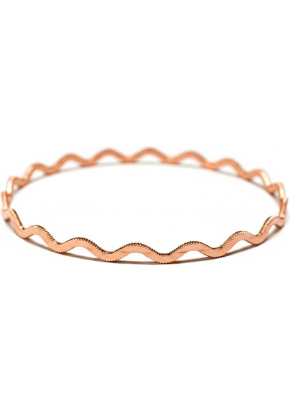 Ajda 925 Ayar Gümüş Bilezik Rose Kaplama Zigzag fiyatları