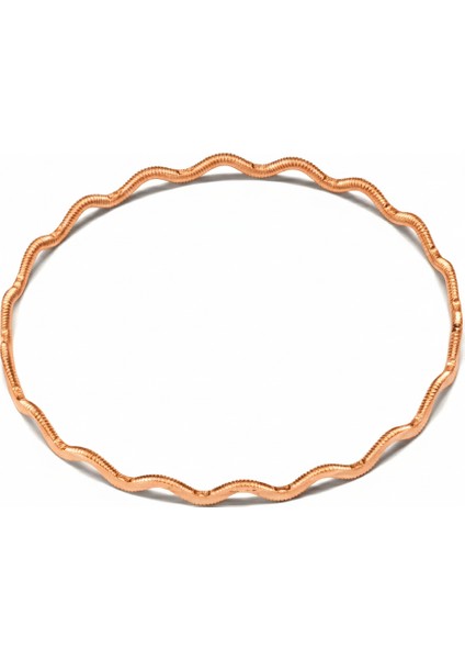 Ajda 925 Ayar Gümüş Bilezik Rose Kaplama Zigzag modelleri