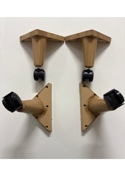 Tekerlekli Sihirli Sehpa Masa Ayağı 360 Derece Dönebilen 17 cm 4 Adet Açıkkahve Vida Hediyeli!!! fiyatları