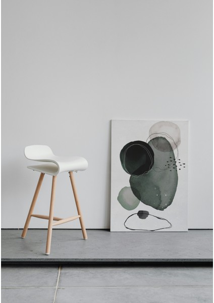 Yeşil ve Gri Tonlarda Minimal Soyut Kanvas Tablo fiyatları