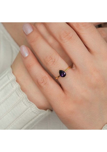 Ametist Taşlı Gümüş Yüzük YZ03 fiyatları