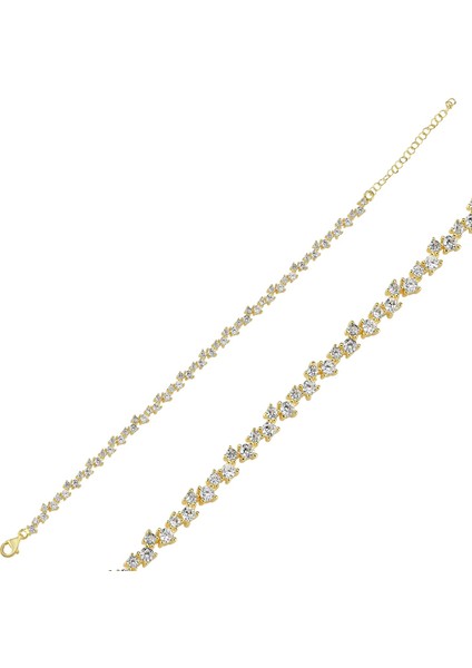 Zincir Taşlı Altın Kaplama Bileklik BLK11