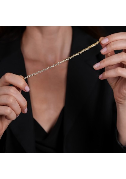 Zincir Taşlı Altın Kaplama Bileklik BLK11 fiyatları