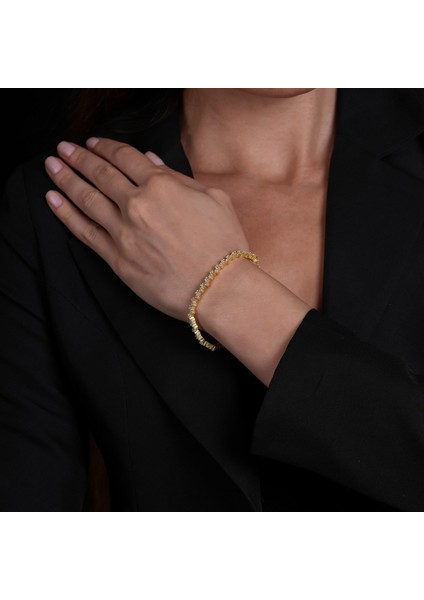 Zincir Taşlı Altın Kaplama Bileklik BLK11 modelleri