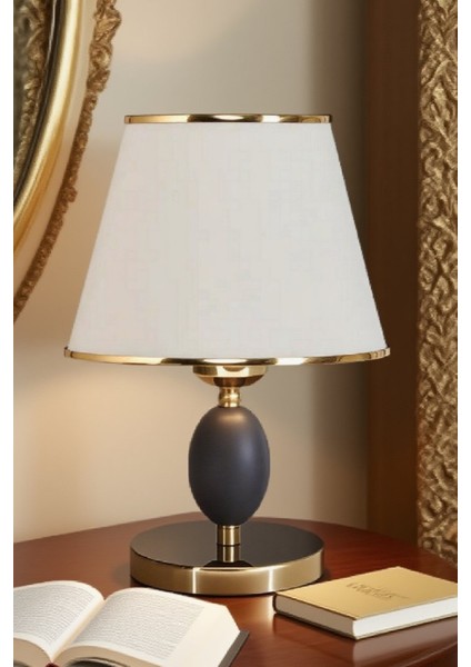 Beyaz Şapkalı Yumurta Gövdeli Masa ve Gece Lambası, Dekoratif Abajur