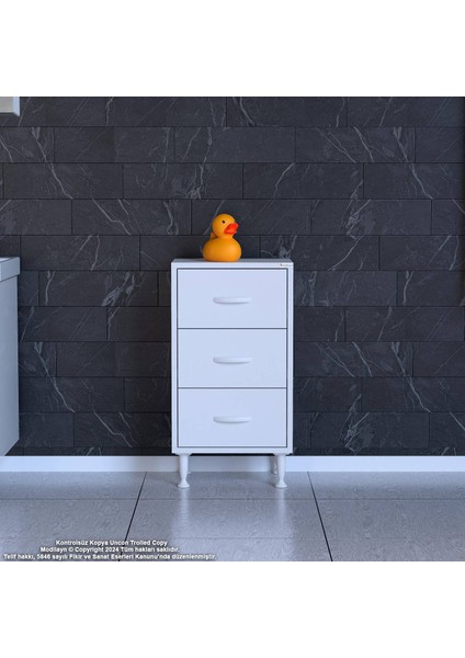Seçer 3 Çekmeceli 40 cm Banyo ve Mutfak Dolabı Beyaz 40X75X32,5 cm Çok Amaçlı Organizer Dolap fırsatları