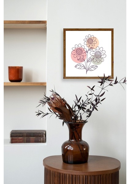 Çiçek Ahşap Çerçeveli Tablo modelleri