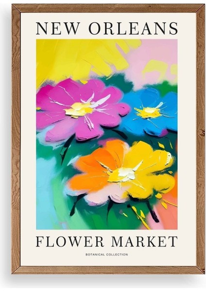 Çiçek Ahşap Çerçeveli Tablo