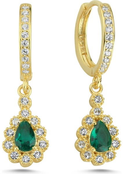 Anturaj Gümüş Küpe Altın Kaplama KP01