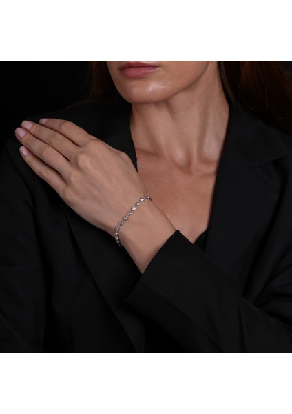 Taşlı Kalpler Gümüş Bileklik BLK42 fiyatları