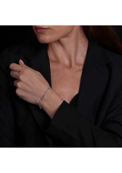 Taşlı Kalpler Gümüş Bileklik BLK42 modelleri