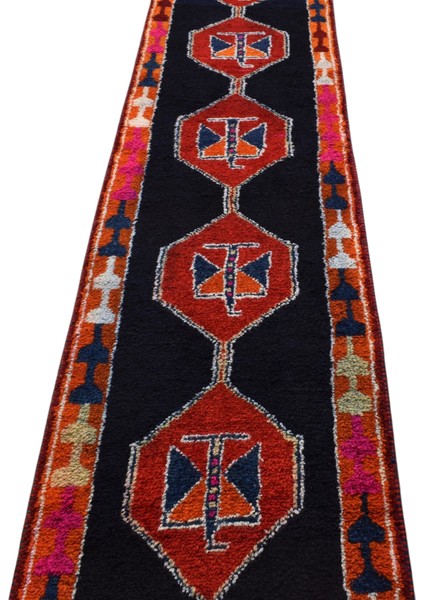 El Dokuma Herki Yolluk Yün Halı 0566 - Yeni - Lacivert fırsatları