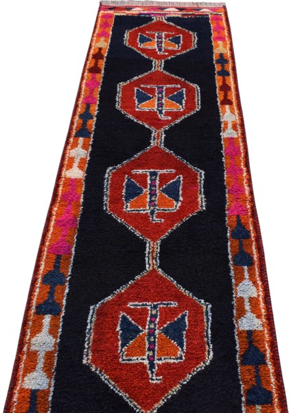 El Dokuma Herki Yolluk Yün Halı 0566 - Yeni - Lacivert indirimleri