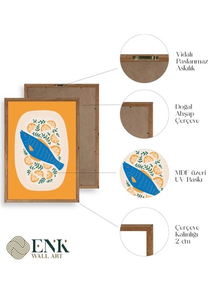 Balık Ahşap Çerçeveli Tablo fırsatları