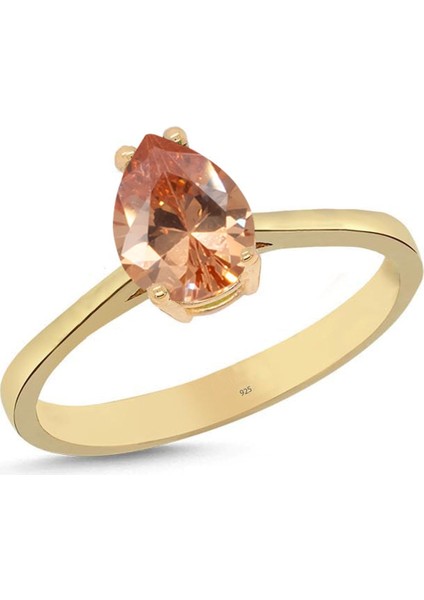 Sitrin Taşlı Gümüş Yüzük 09