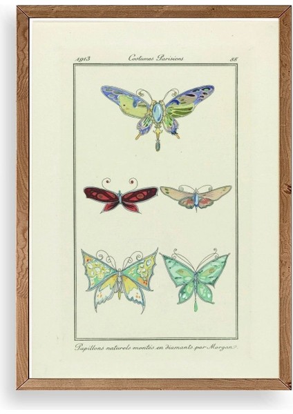Kelebek Ahşap Çerçeveli Tablo