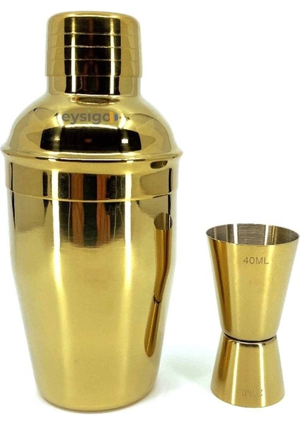 Gold Renkli 350ML Kokteyl Shaker Seti, 2 Parça, Şık ve Pratik Tasarım