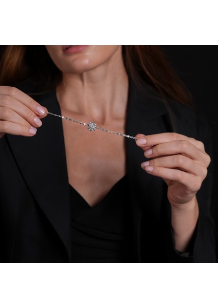 Lotus Çiçekli Gümüş Bileklik BLK27 fiyatları