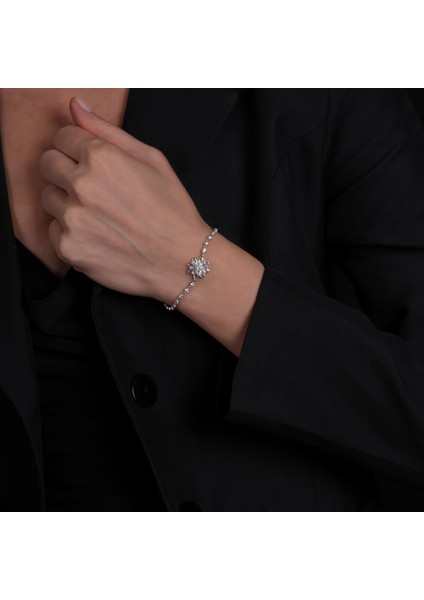 Lotus Çiçekli Gümüş Bileklik BLK27 modelleri