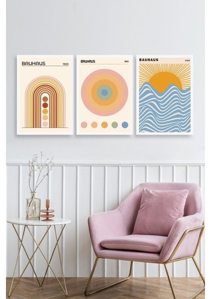 Bauhaus Üçlü Ahşap Çerçeveli Tablo fiyatları
